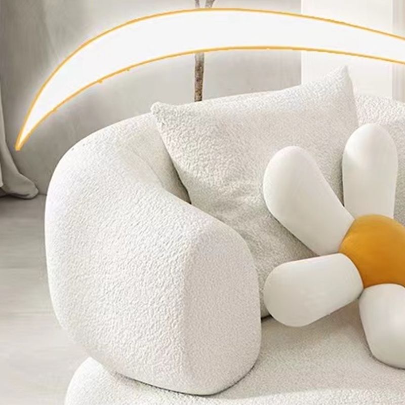 Wool Recessed Arm Sofa Contemporary Standard Sofa for Living Room