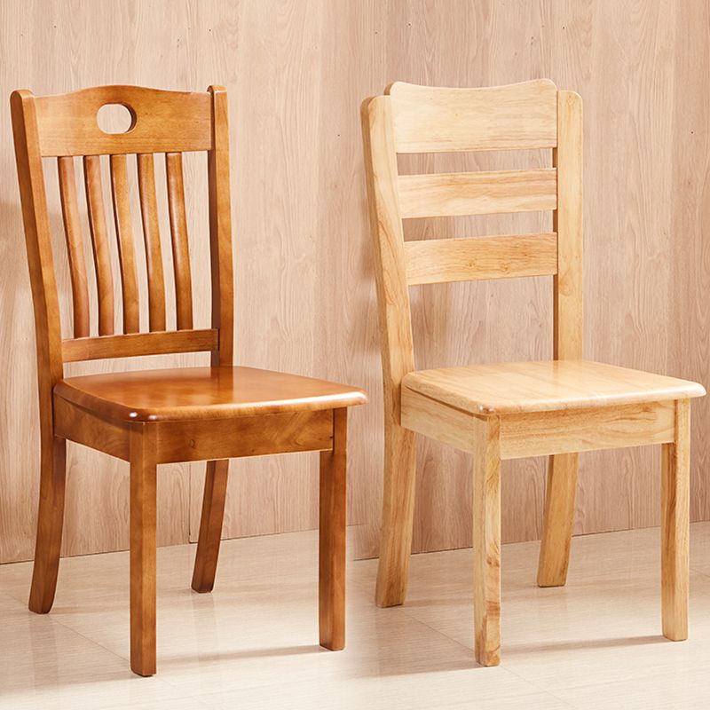Contemporary Square Solid Wooden Chairs Armless Chairs for Dining Room