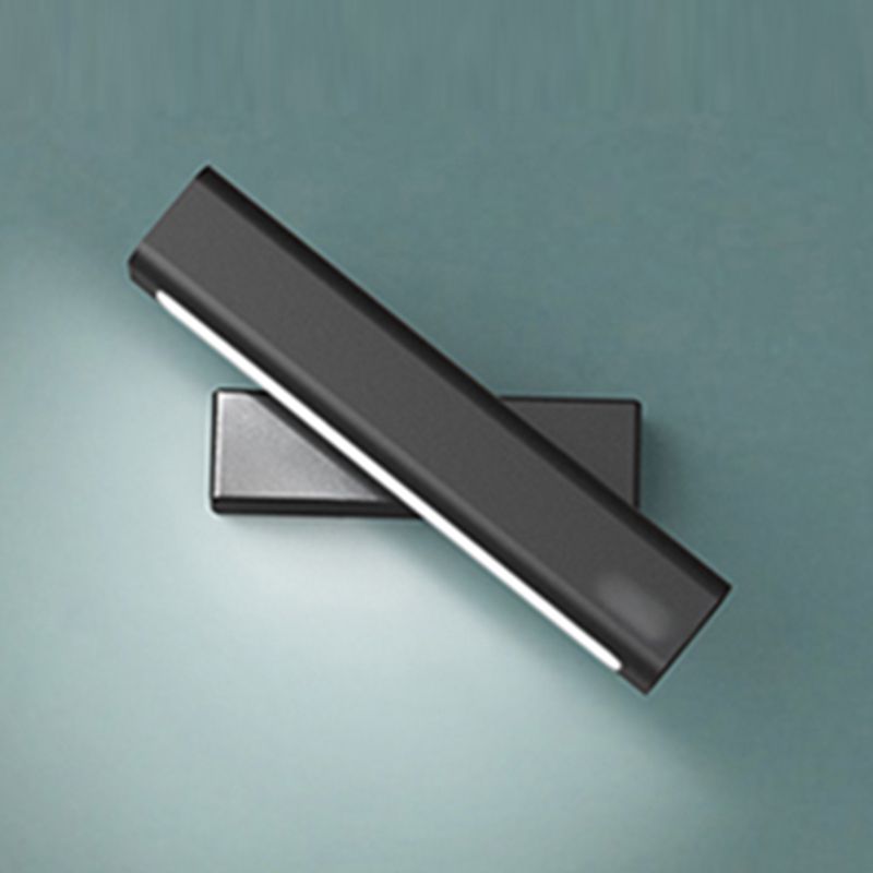 Square Shade Metal Wall Sconce Modern 1-Light Wall Mount Lighting