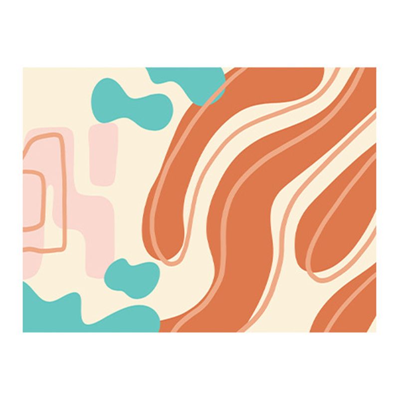 Modern Color Piece Rug Polyester Orange Rug Stain Resistant Rug for Drawing Room