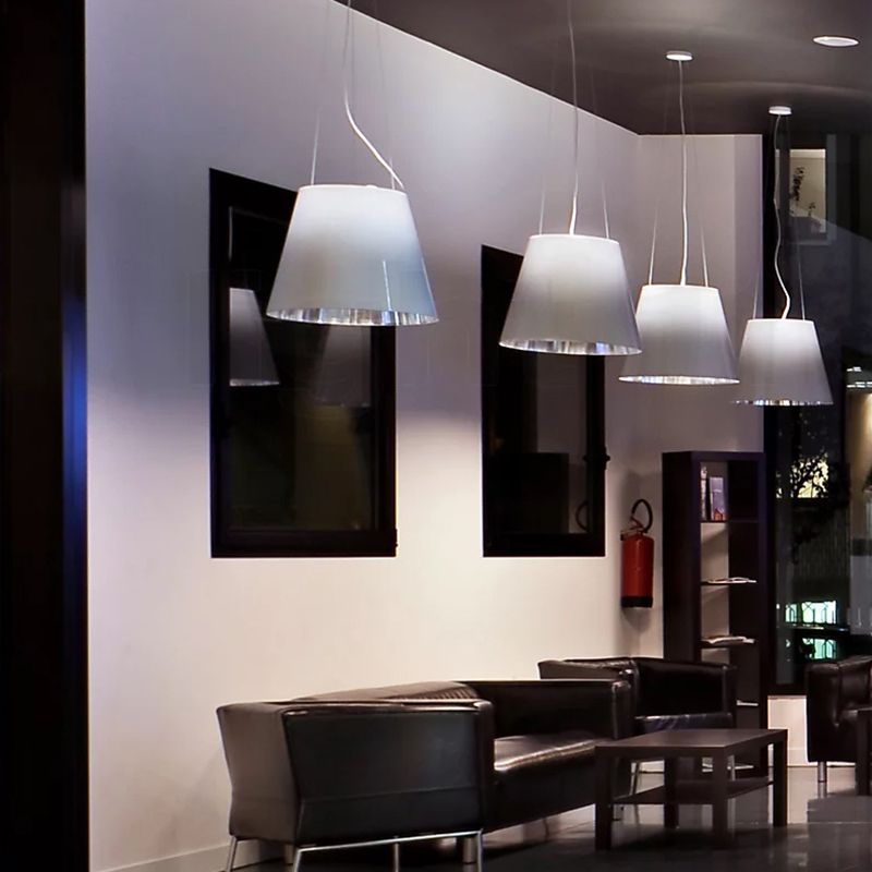 1 Light Barrel Hanging Pendant Modern Style Metal Hanging Lighting for Living Room