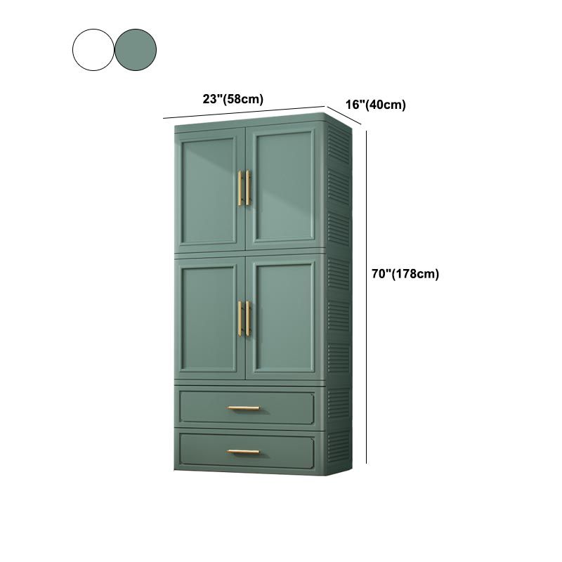 Contemporary 2-Door Wardrobe Armoire Plastic Storage Cabinet