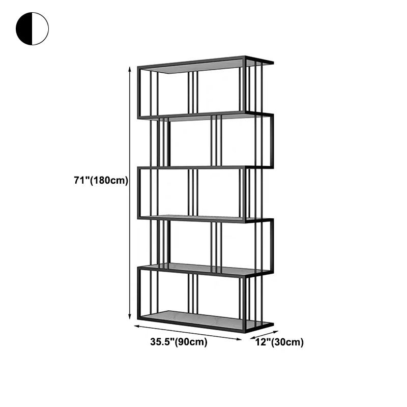 Open Vertical Etagere Bookshelf Industrial Iron Frame Manufactured Wood Shelf Bookshelf