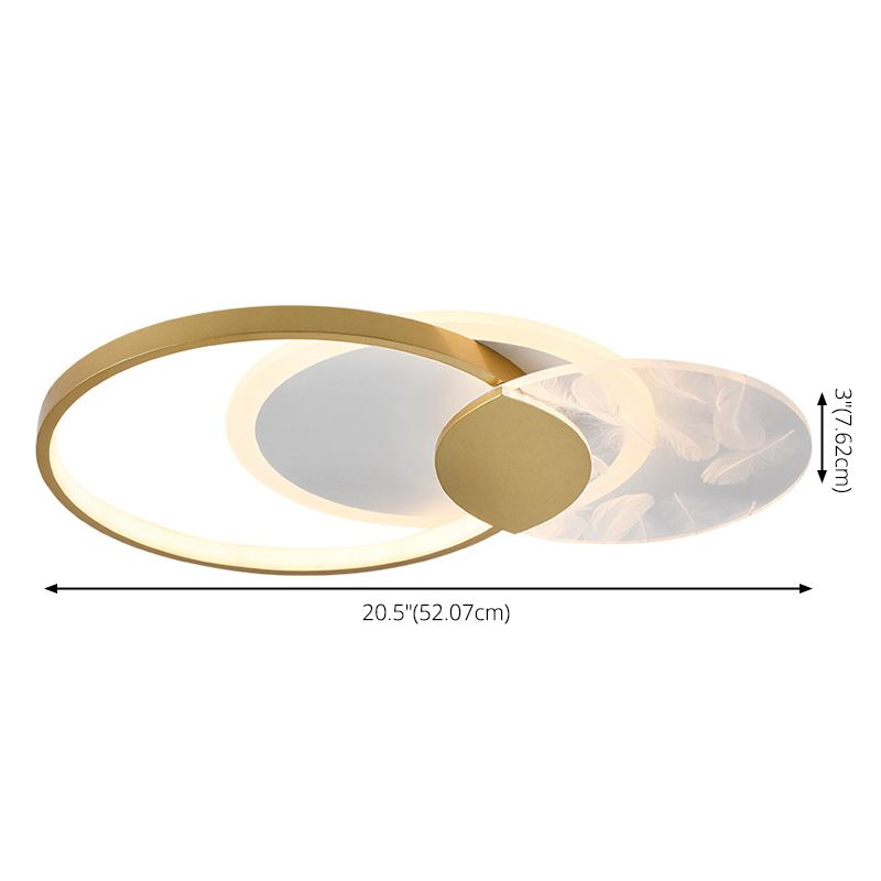 Apparecchio a soffitto sovrapposto Illuminazione semplice da incasso a LED in acrilico dorato per soggiorno