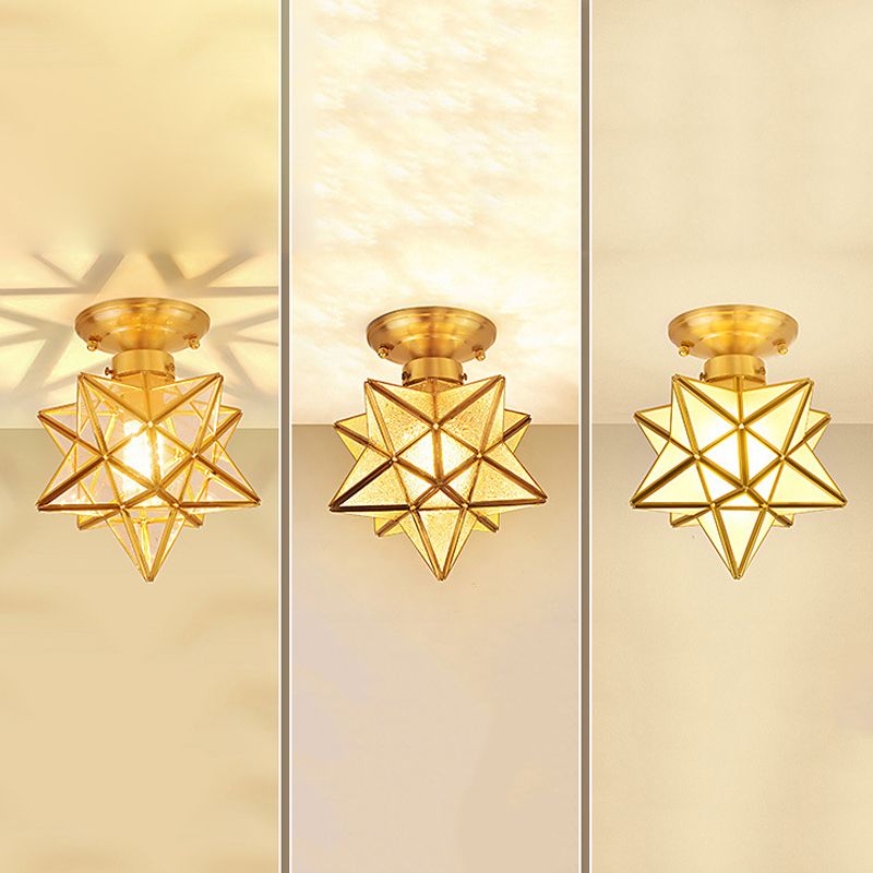 Modern Star Shape Flush Mount Light Fixtures 1 Light Flush Mount Ceiling Light