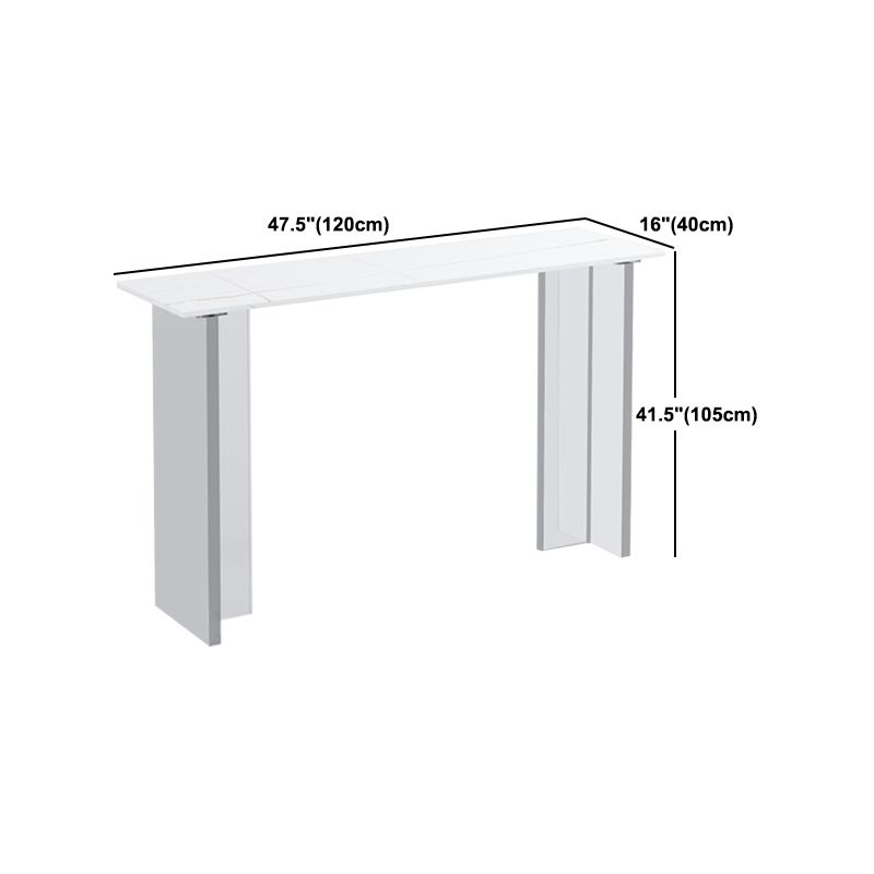 Modern 1/2/3 Pieces Bar Table Set Rectangle Stone Counter Table with Acrylic Stools