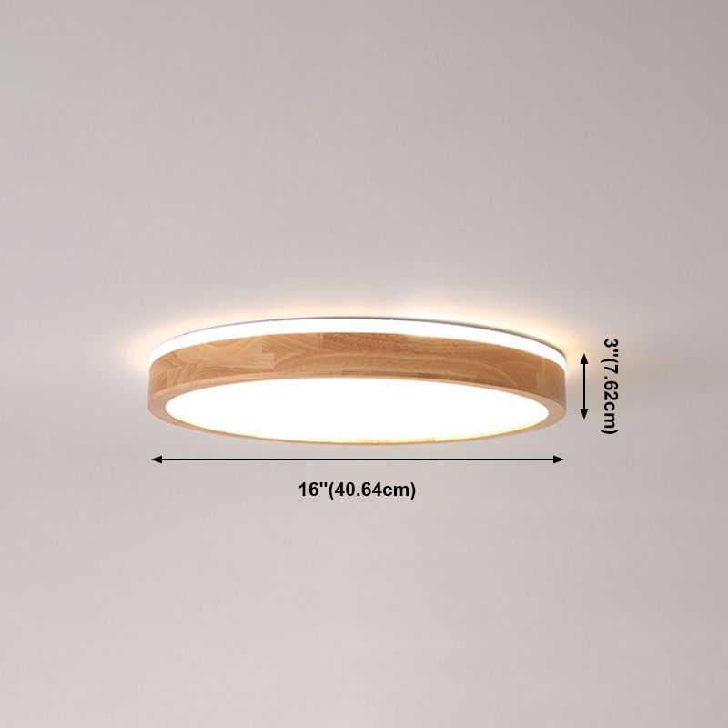 Plafonnier LED de forme ronde, montage encastré en bois de Style Simple et moderne pour le salon
