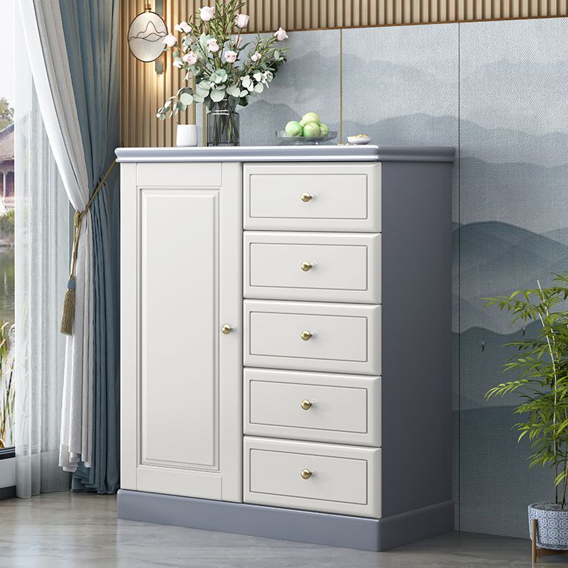 Contemporary Accent Cabinet with 1 Door and Drawers in Rubberwood