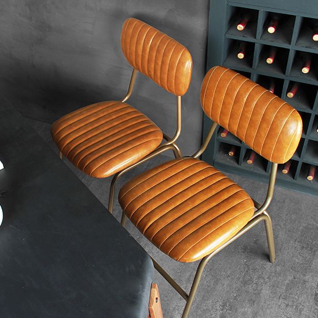 Chaises latérales de salle à manger en cuir de Style industriel, chaise latérale de salle à manger à dossier ouvert pour la maison