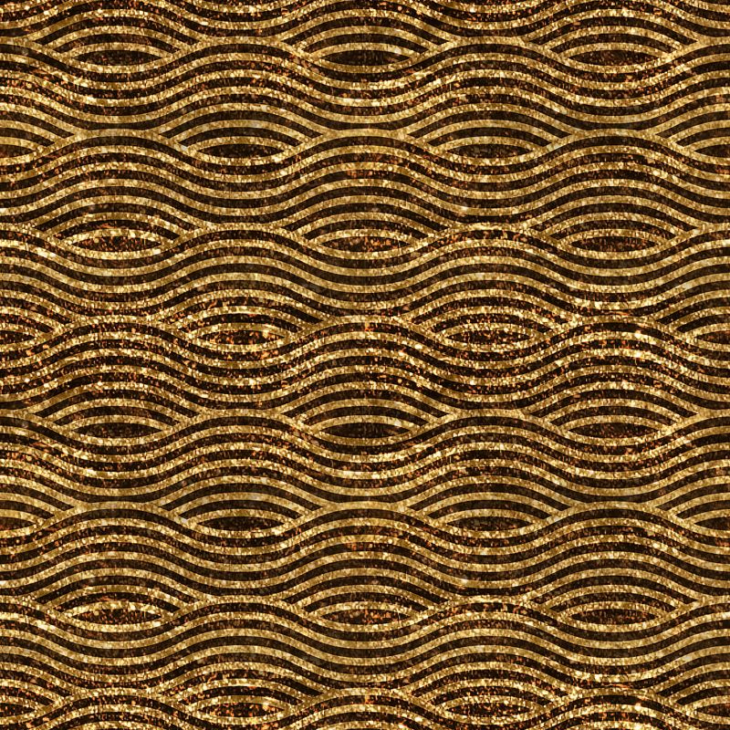 Illustration Waves Foil Mural Wallpaper Large Size Wall Covering for Home, Custom Print