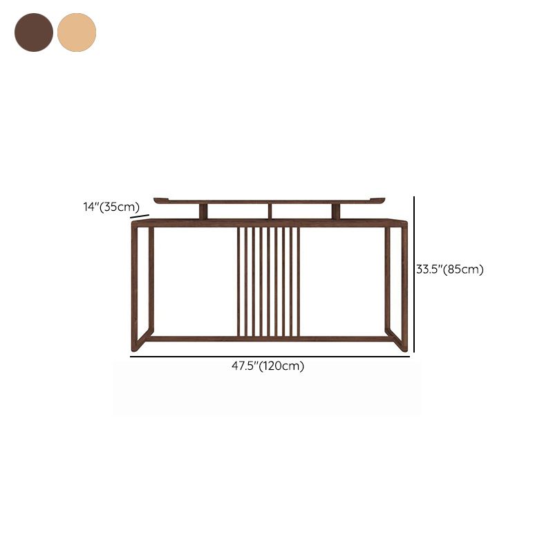 13"W Mid-Century Modern Console Table Pine Solid Wood Sofa Table