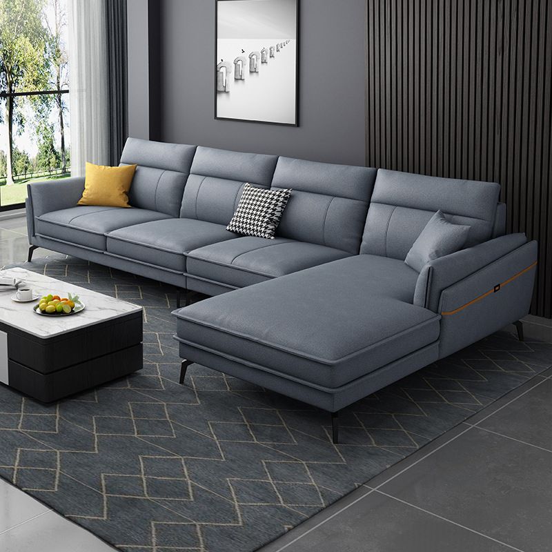 Scandinavian Blue Pillow Back Sectionals/Sofa for Living Room 35.43" High