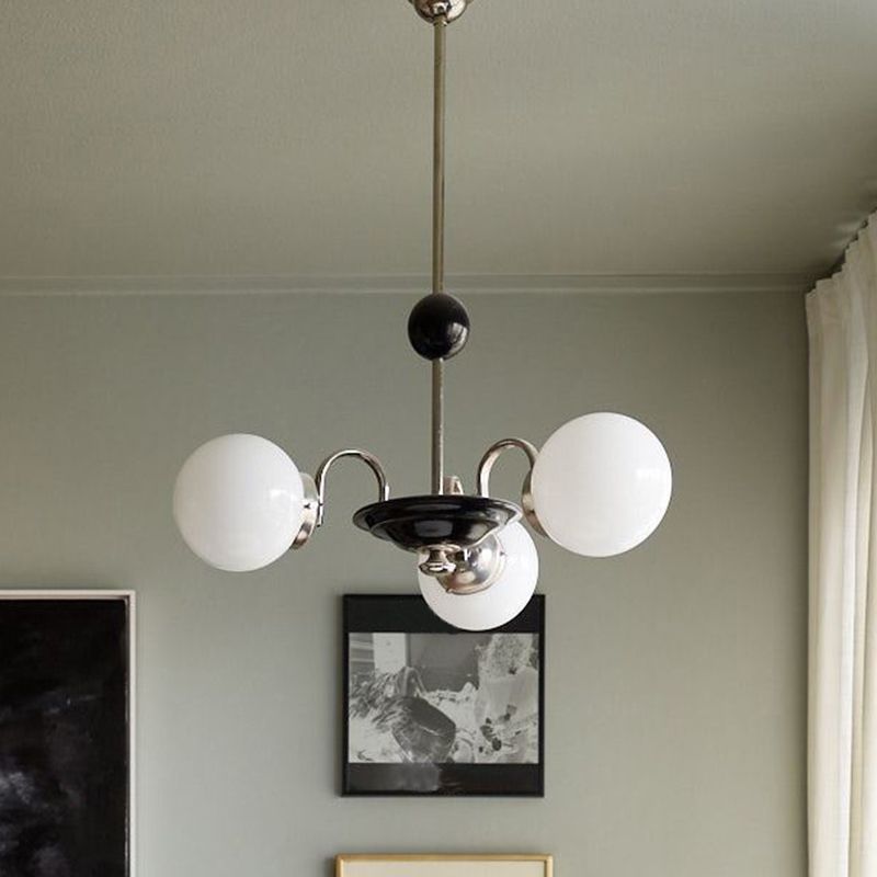 Accesorios de iluminación de araña de globo moderna suspensión de vidrio blanco luz para dormitorio