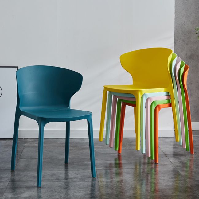 Scandinavian Plastic Side Chair Wingback Dining Kitchen Room Chair