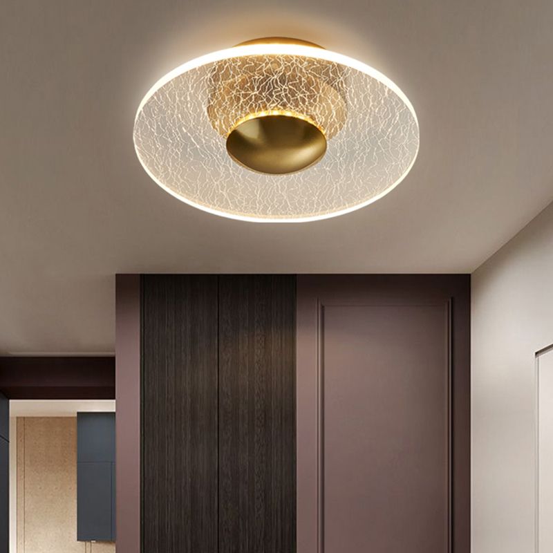 Acryl Disc Semi Flush Mount Lamp Postmodern helder LED -plafondlicht voor de gang