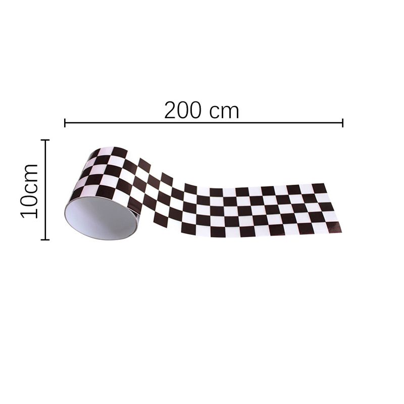 Peel and Paste Checkered Wallpaper Border Modernism PVC Wall Covering, 6.5' L x 4" W