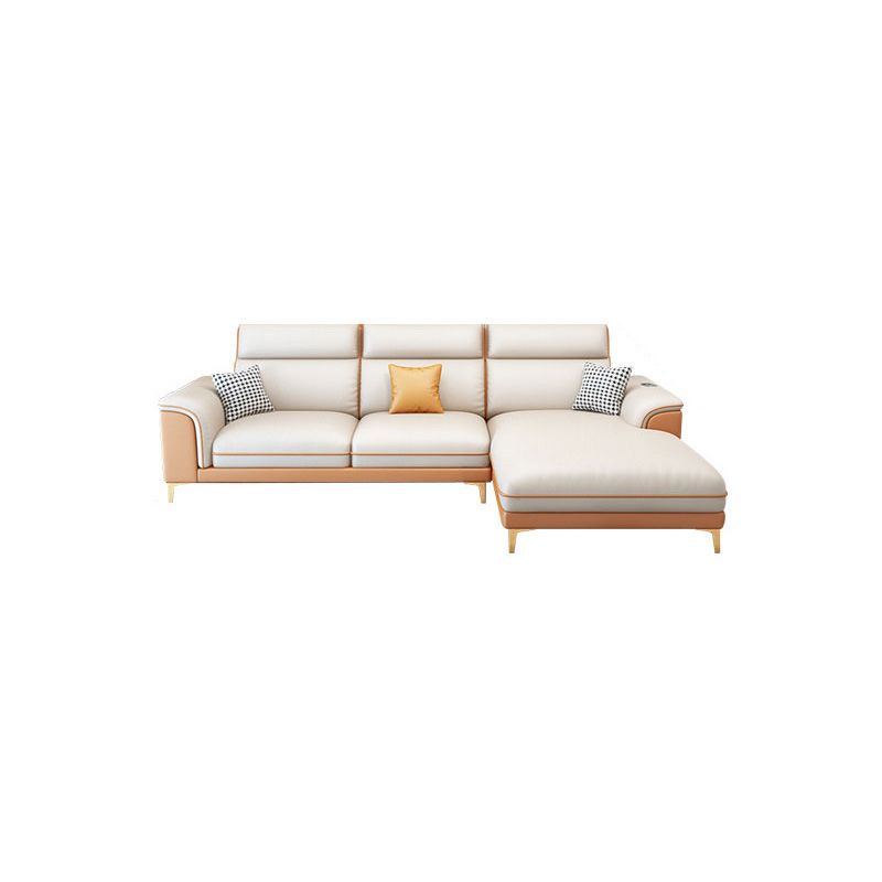 Contemporary Faux Leather Sofa with Pillow Top Arm for Living Room