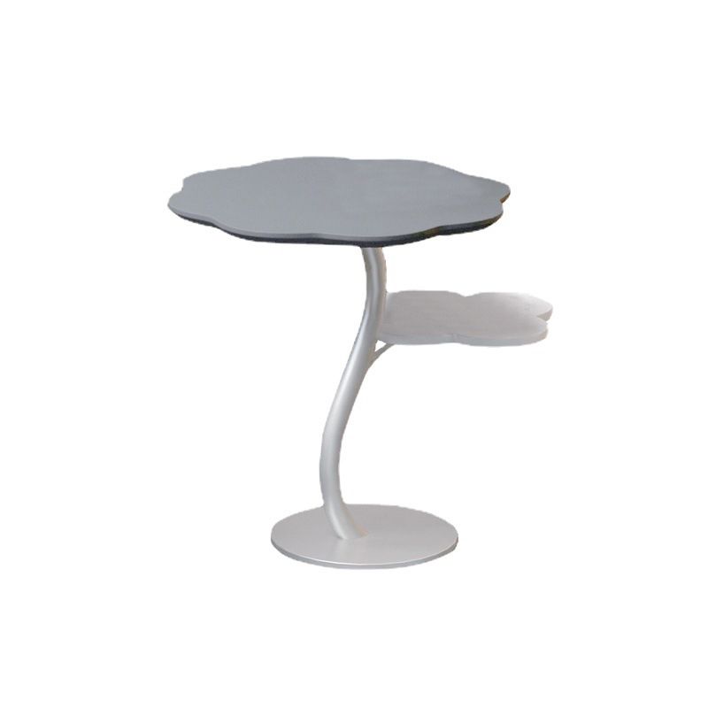 Modernistic Living Room Double Tier Round with Storage Pedestal Side Table