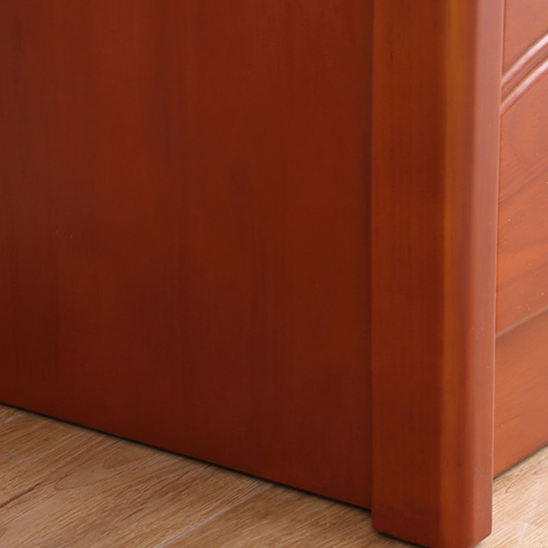 Mid-Century Modern Brown Accent Chest with Drawers Chest in Rubberwood
