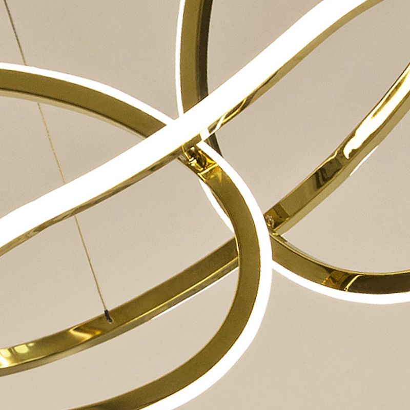 Modern Metal Chandelier Lamp Geometric LED Island Pendant for Dining Room