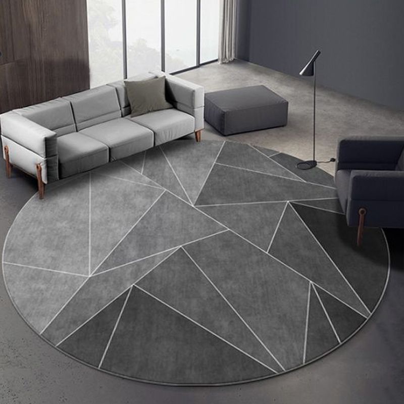 Minimalist 3D Effect Geometric Rug Multi Color Polyester Rug Machine Washable Stain Resistant Anti-Slip Rug for Drawing Room