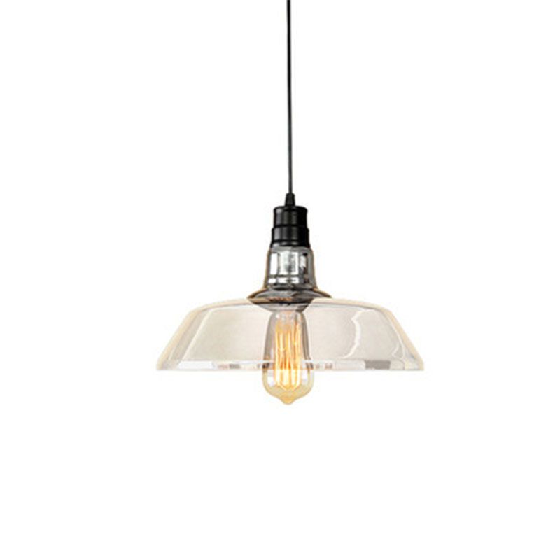 Dinning Room One Head Hanging Light Transparent Glass Modern Down Lighting Pendant