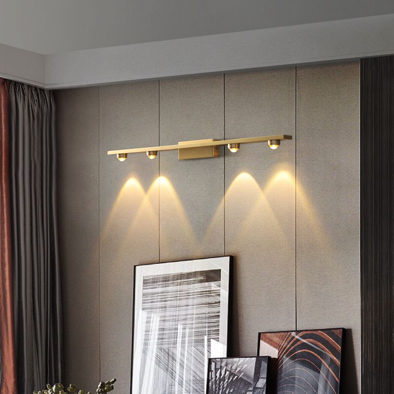 Lineare Form Metallwandbeleuchtung moderne Multi -Leuchten -Wandmontageleuchten in Messing