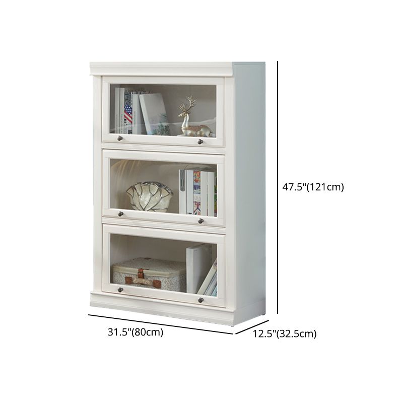 Wooden Standard Bookcase Modern Style White Colour Closed Back Bookshelf