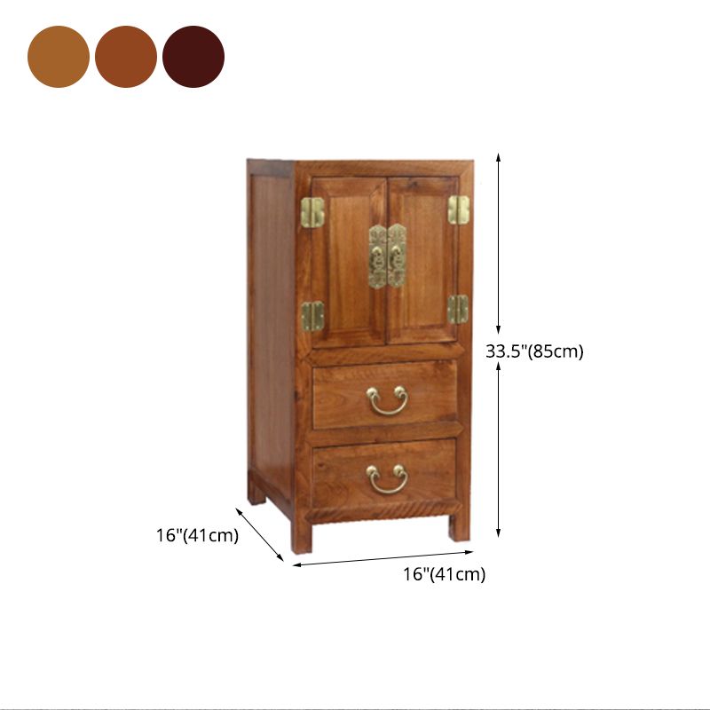16" W Traditional Style Storage Chest Vertical Wood Combo Dresser with Drawers and Doors