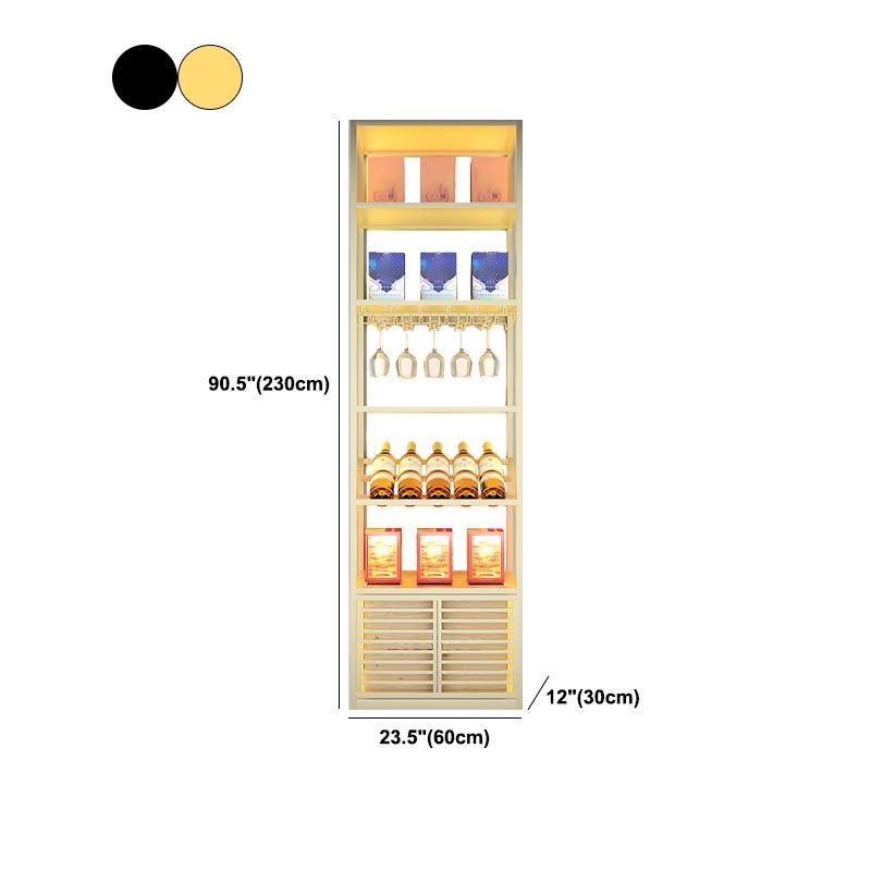 Metal Floor Wine Bottle & Glass Rack Modern Wine Holder with Shelf