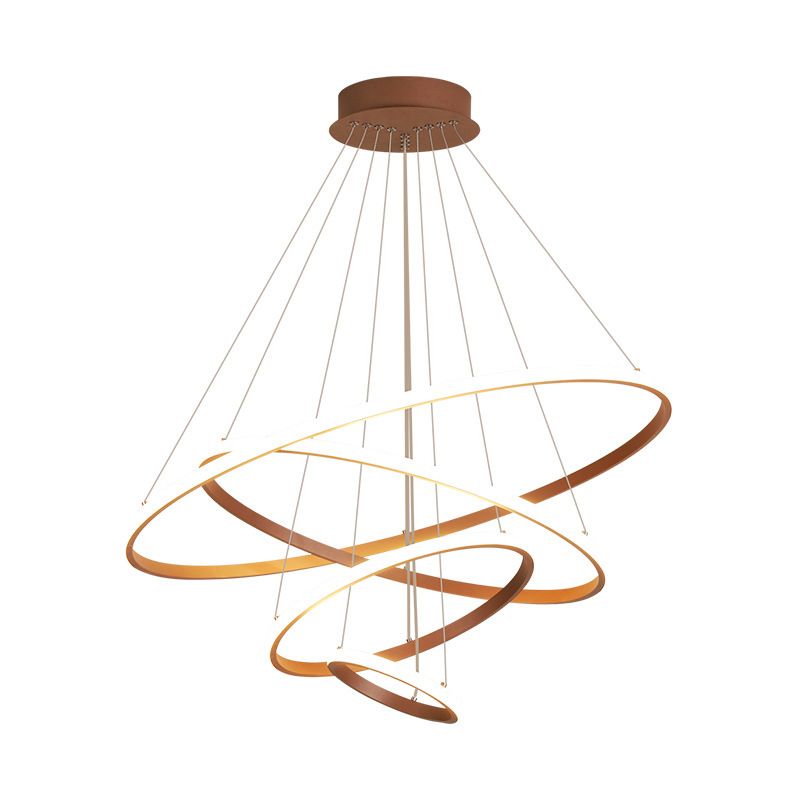 Multi-Rings Multi-Tier Modern Simple Style Metal Hanging Chandelier Lighting Fixtures