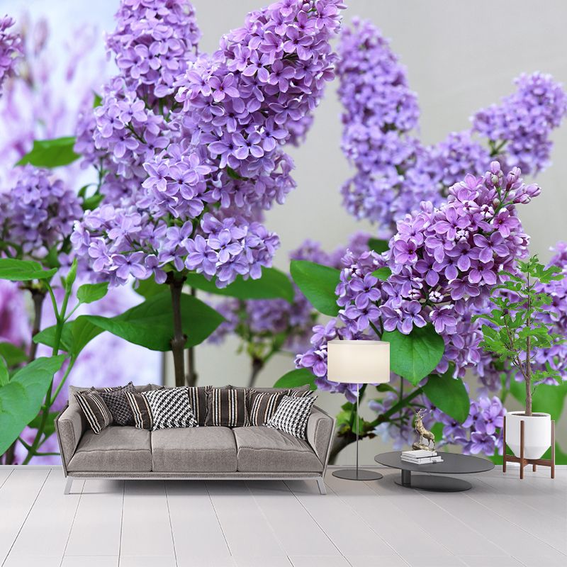 Lilac Contemporary Mural Decal Sitting Room Moisture Resistant Wall Decor