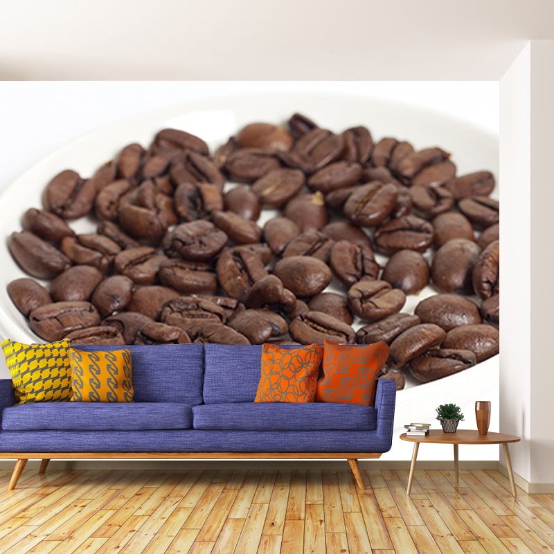 Roasted Coffee Beans Mural for Coffee Shop Mildew Resistant Wall Covering