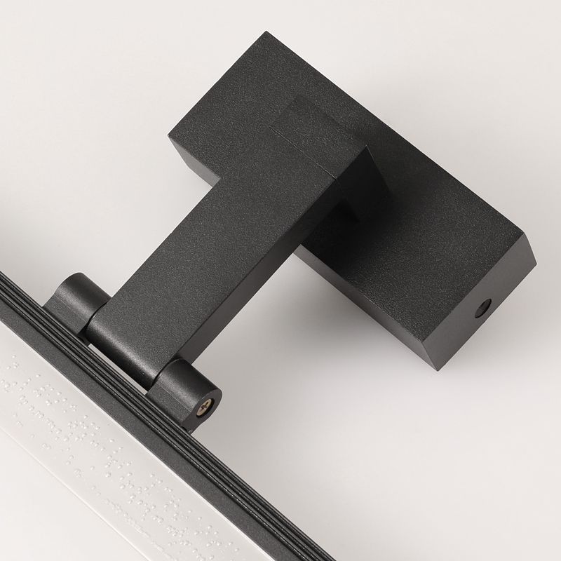 Metal Linear Shade Wall Light Modern 1 Light Mirror Wall Mounted Light Fixture in Black