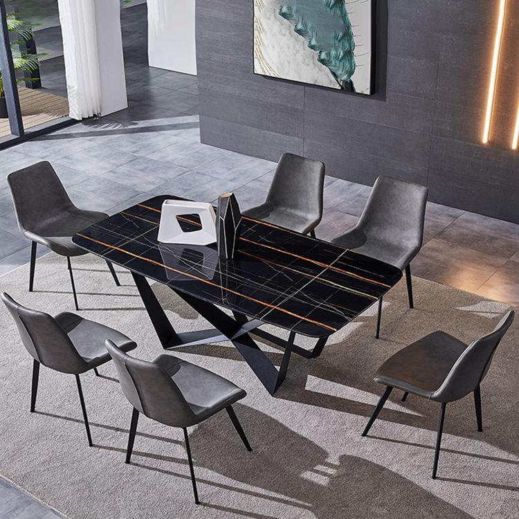 Modern Dining Set 1/4/5/7 Pcs Rectangle Dining Table with Wingback Chairs