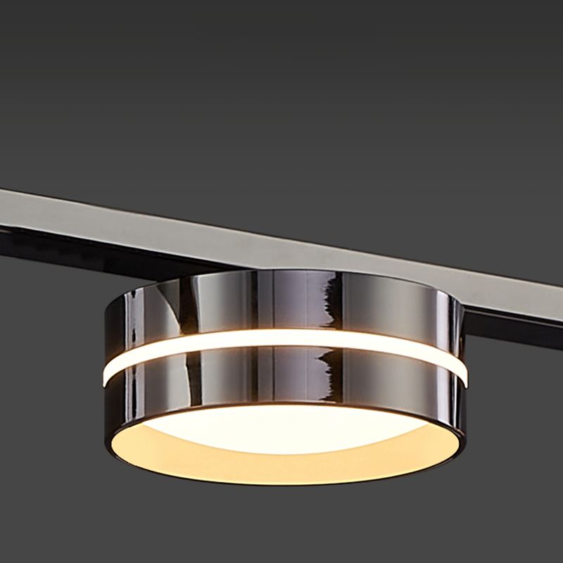 Contemporary Hanging Light Drum Island Light Fixture in Black for Dining Room