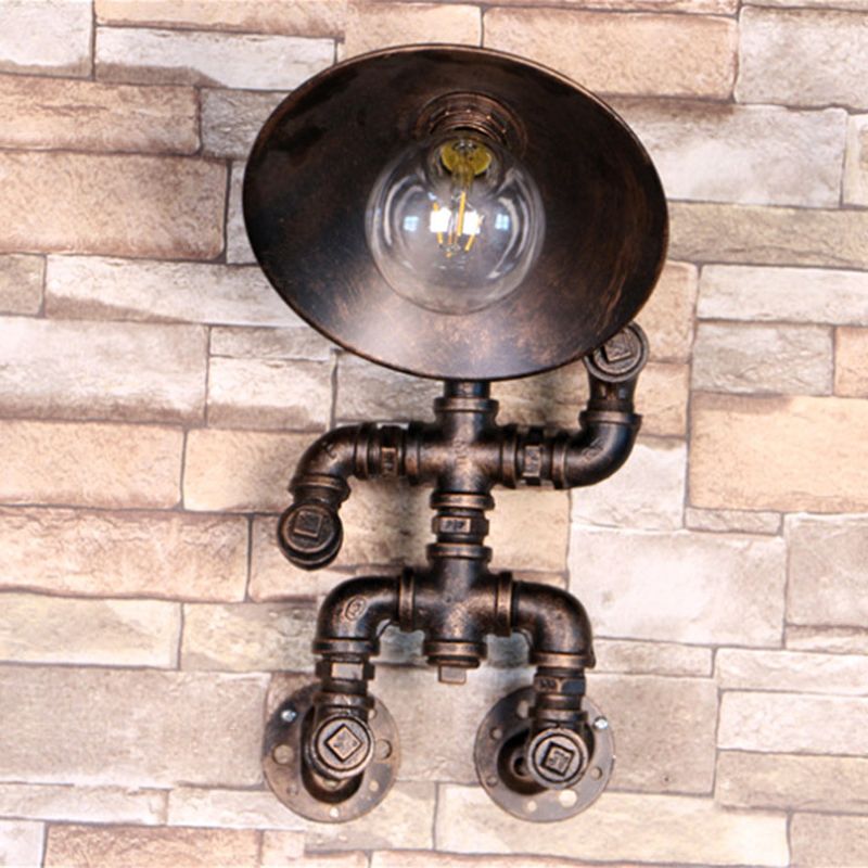 Industrial Unique Shape Wall Light Fixture Metal 1 Light Wall Mounted Lighting