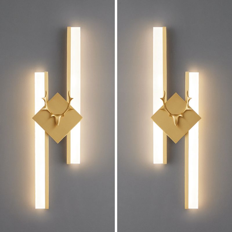 Metal Geometric Wall Light Modern 2-Light Wall Lights for Bedroom