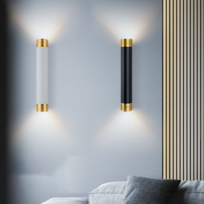 2 Lights Cylinder Wall Lights Modern Style Metal Wall Mounted Lamps