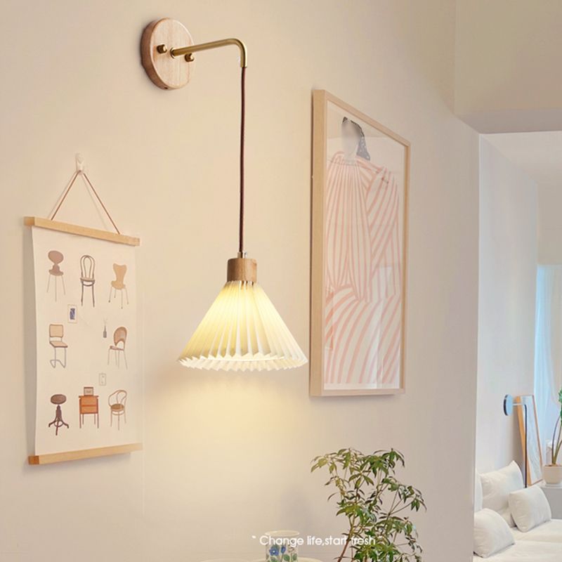 Modern Wooden Wall Mount Light 1-Light Wall Light for Living Room