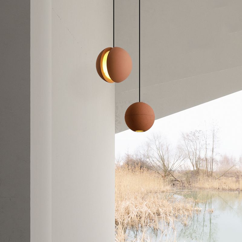 Lampe suspendue en forme de boule de ciment lampe suspendue rousset de style nordique pour chambre à coucher