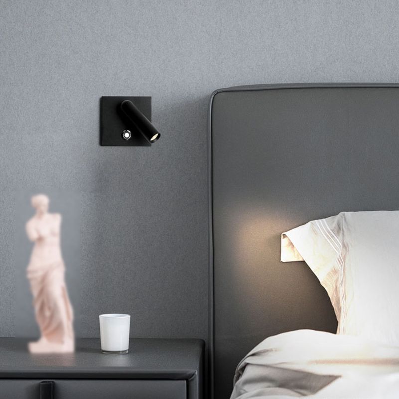 Modern Simple Wall Light Square Shape Wall Lamp with Aluminum Shade for Bedroom