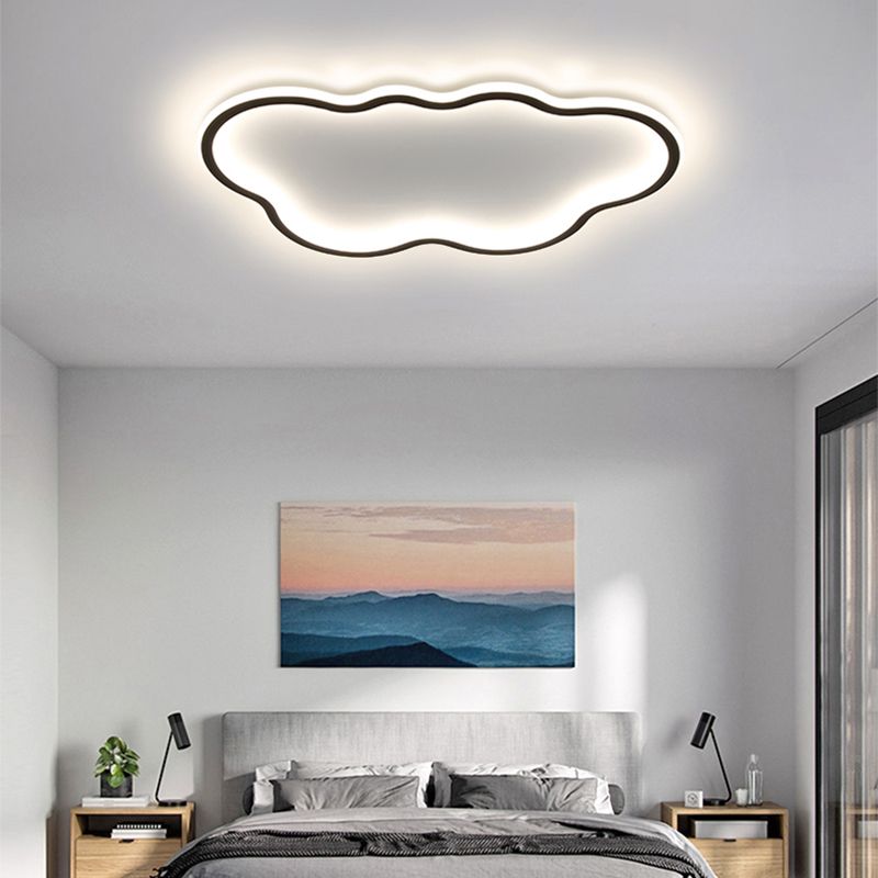 Accesorio de techo LED de nube acrílica en soporte empotrado de hierro forjado de estilo conciso moderno