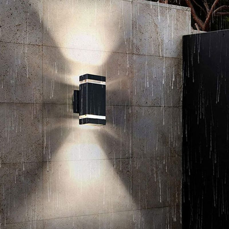 1 Light Rectangle Wall Mount Light Simplicity Plastic Wall Lamp in Black