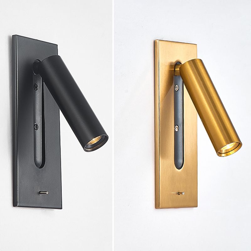 Simple Pivoting Wall Sconce Cylinder Reading Wall Light for Bedroom