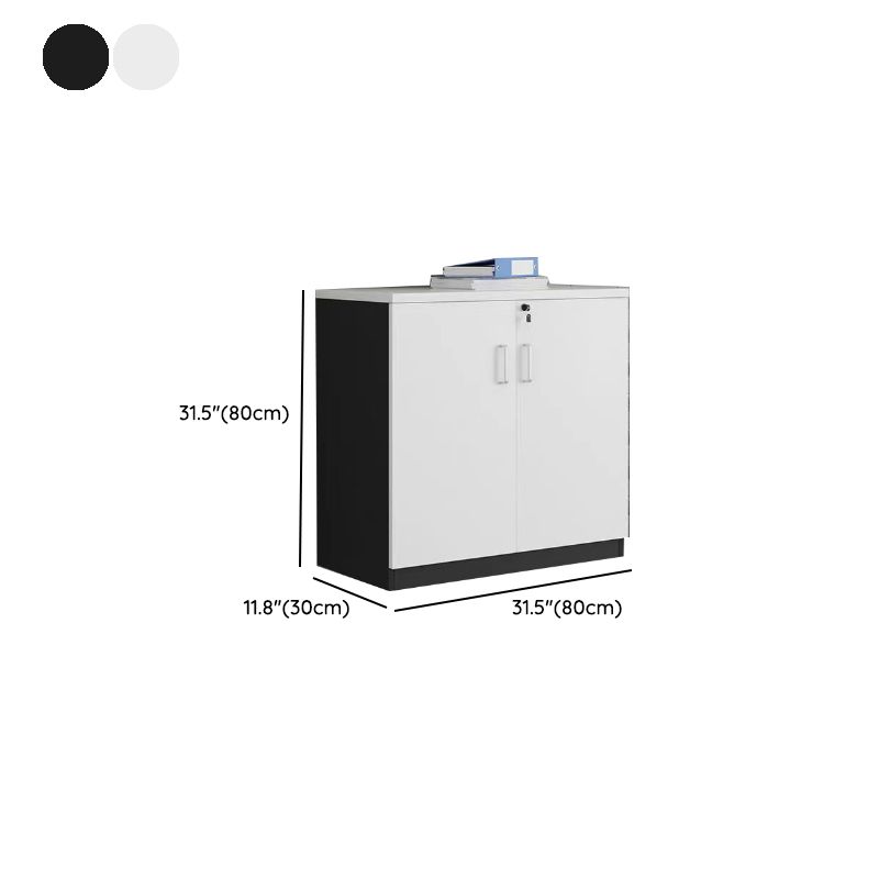 Modern Lateral Filing Cabinet Wooden Frame Key Locking File Cabinet