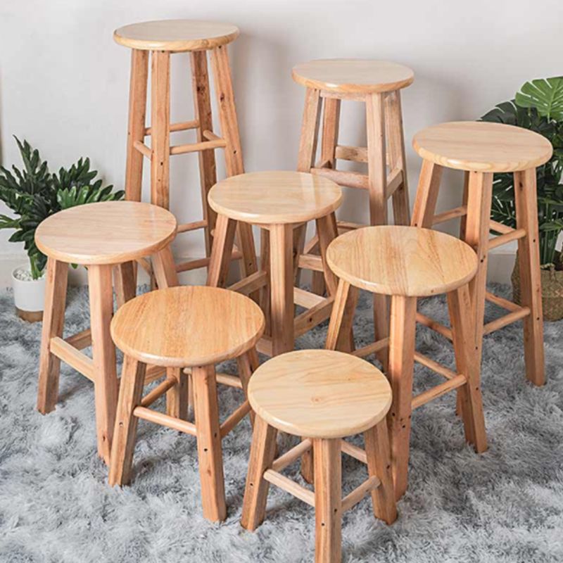 Taburete moderno de barra sin respaldo de madera de roble interior de la madera natural encimera