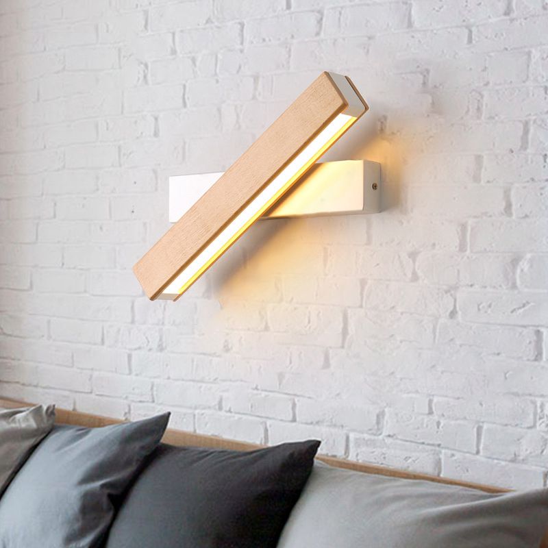Modern Creative LED Rotatable Wall Lamp Wrought Iron Rectangular Wall Light with Acrylic Shade