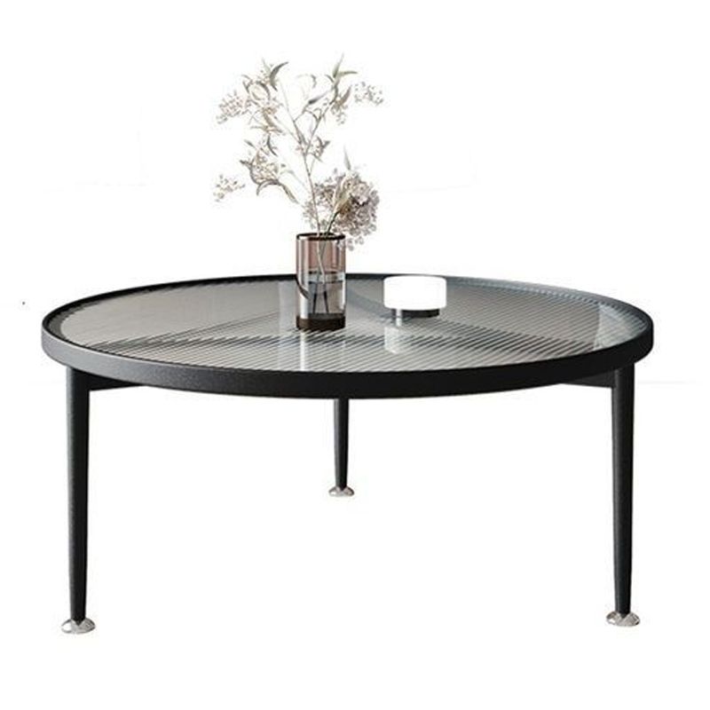 Modern Minimalist Round Glass Coffee Cocktail Table - 17.72" H