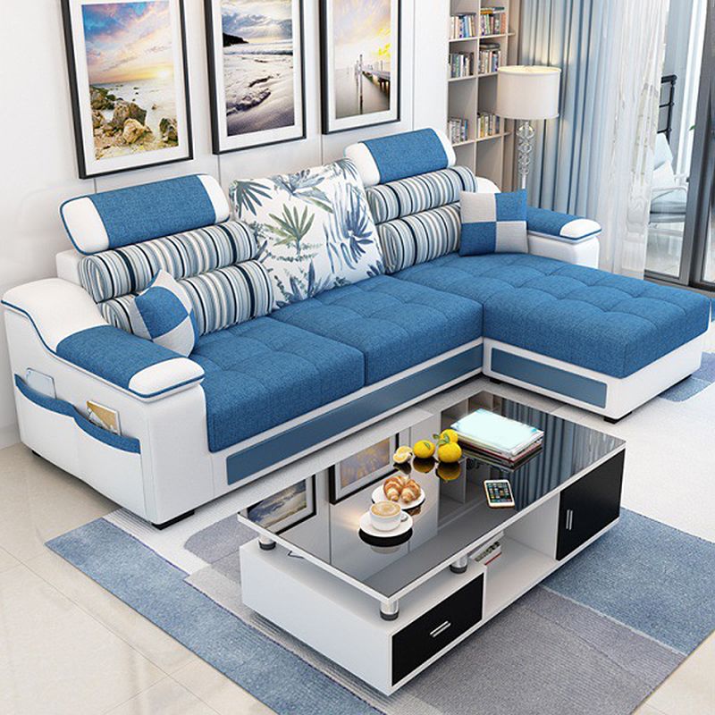 Bracci inclinati a forma di. Divano posteriore alto 106.3 "l x 57" w x 35,43 "sezioni H con archiviazione